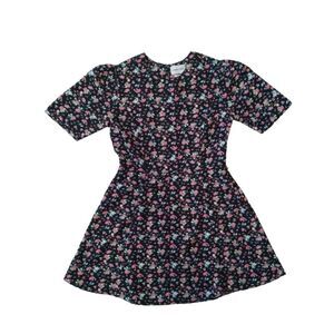 Valencia & Vine Black Amanda Floral Print Mini Length Dress Women's Size Medium